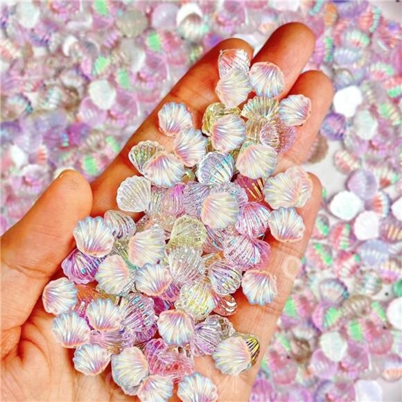 100PCS Summer Ocean Seashell Nails Charms 3D Resin Shell Nail Art Resin - Picture 1 of 8